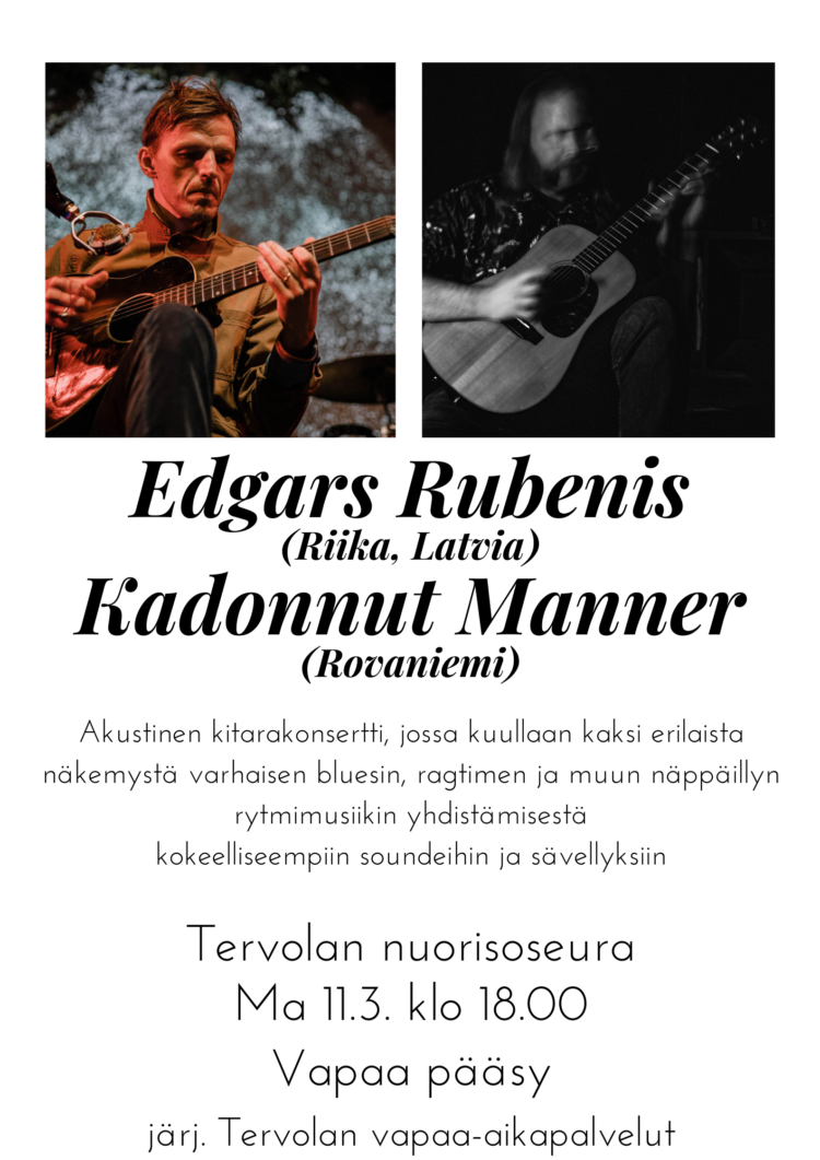 Rubenis & Manner juliste ma 11.3.