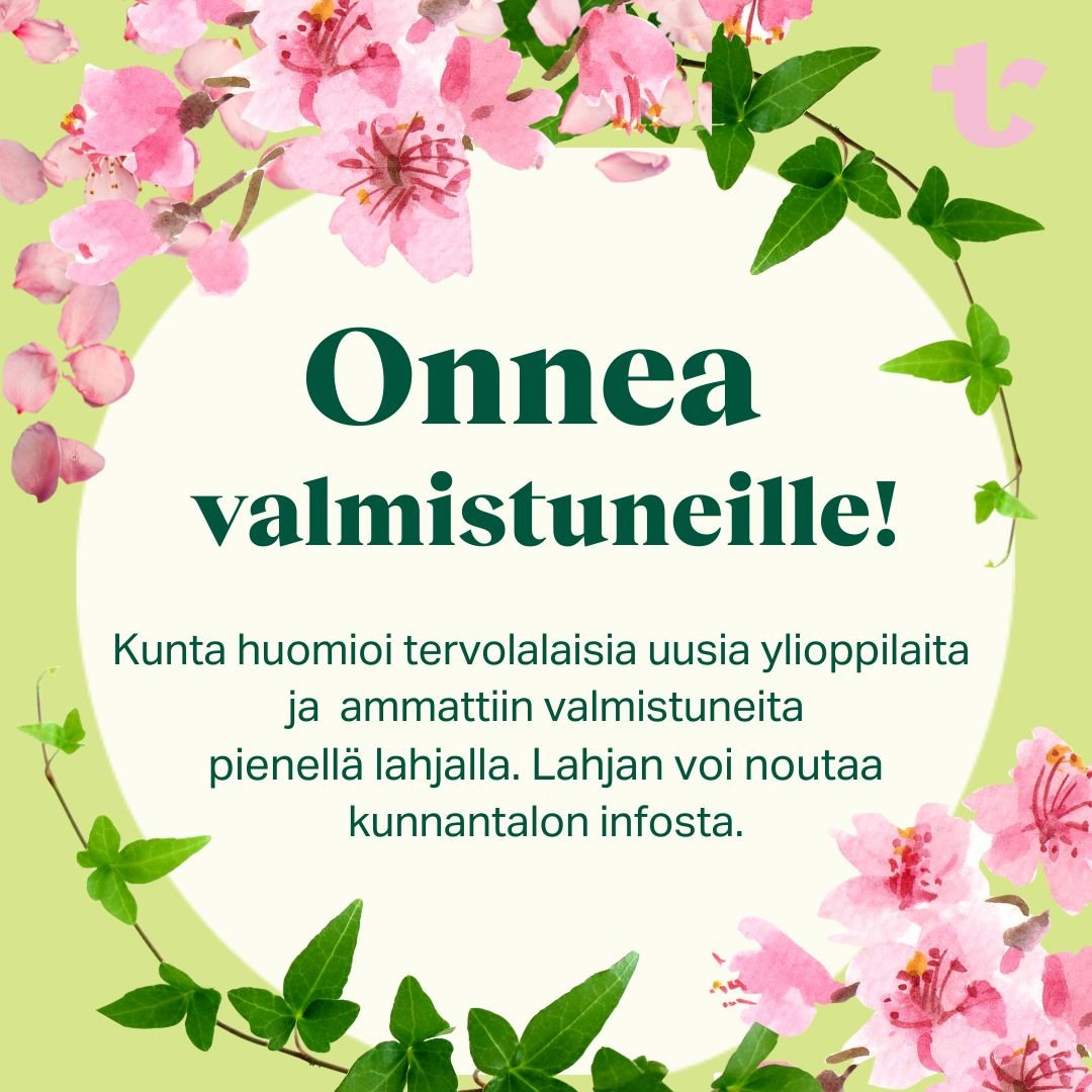 Onnea valmistuneille