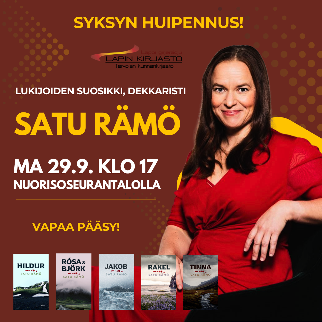 Satu Rämö_someneliö Satu Rämö vierailee Tervolassa 29.9.2025