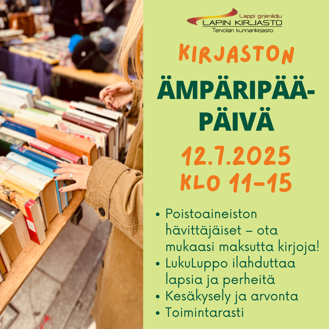 Kirjaston Ämpäripääpäivä 2025_some Kirjastossa tapahtuu Ämpäripääpäivänä 12.7.2025 klo 11-15
