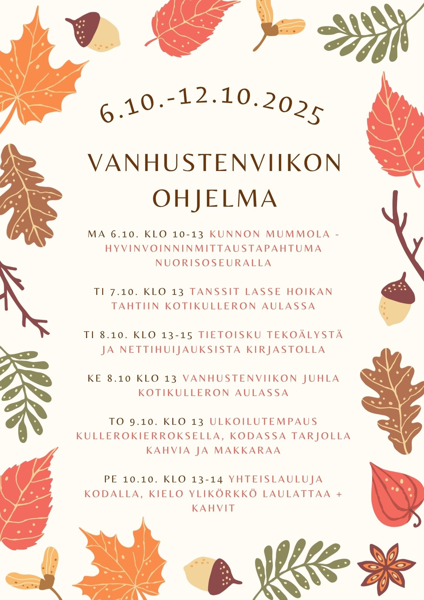 Vanhustenviikon ohjelma