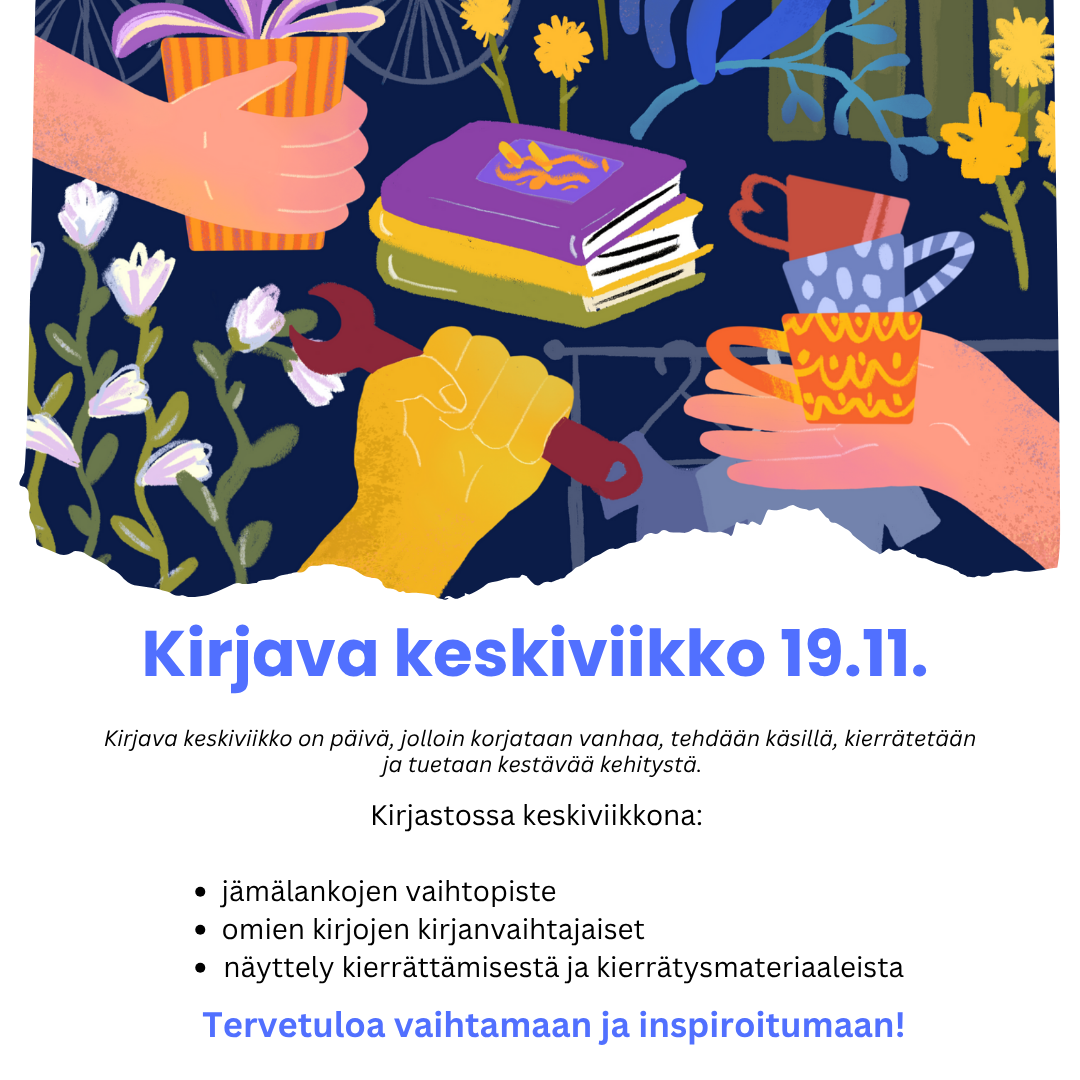 Kirjastossa vietetään Kirjavaa keskiviikkoa 19.11.