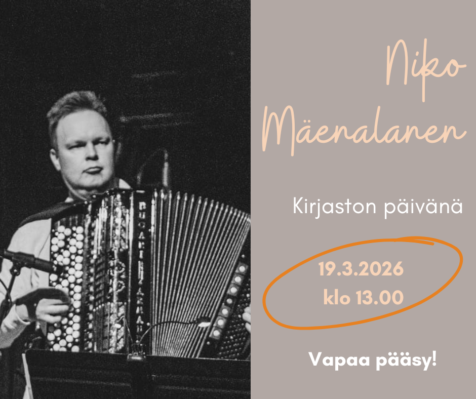 Niko Mäenalasen konsertti kirjastossa 19.3. klo 13