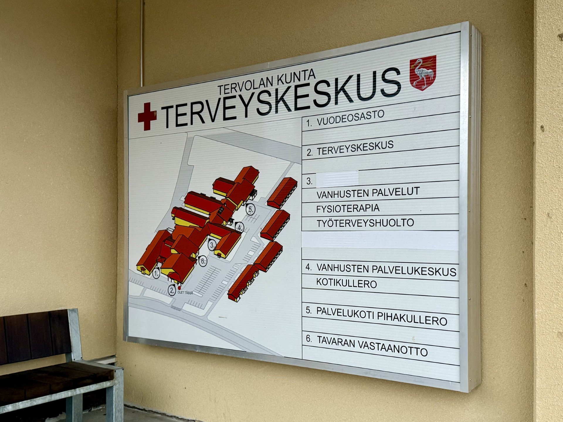Terveyskeskuksen kyltti