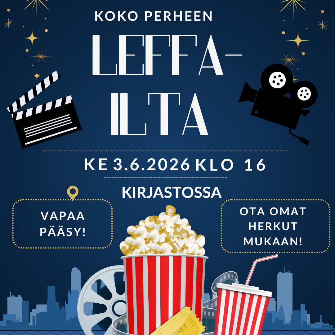 Koko perheen leffailta kirjastossa 3.6. klo 16